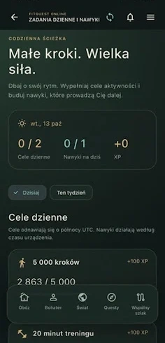 FitQuest Zadania Dzienne i Nawyki